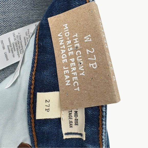 NWT Madewell The Petite Curvy Mid-Rise Perfect Vintage Jean in Kenmere | Sz 27P - Picture 13 of 14